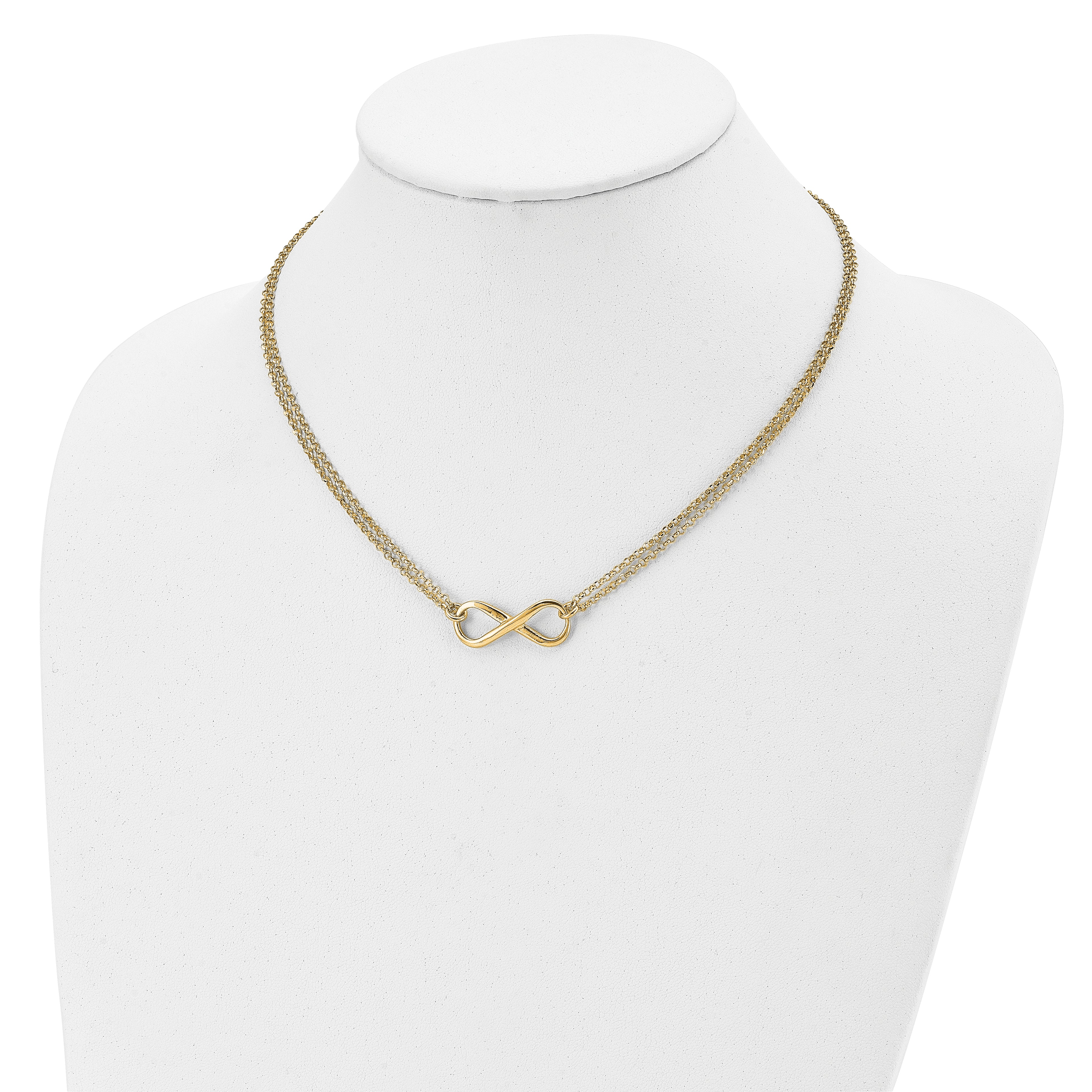 Sterling Silver Gold-plated Polished Infinity Symbol Necklace