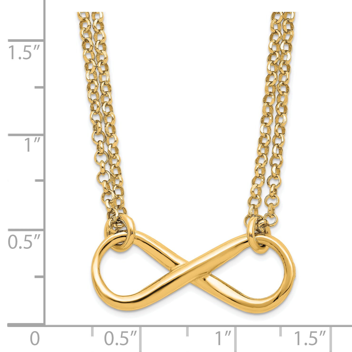 Sterling Silver Gold-plated Polished Infinity Symbol Necklace
