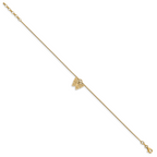 Sterling Silver Gold-plated Butterfly Charm 9 inch Plus 1 inch Extender - Total 10 inch Anklet
