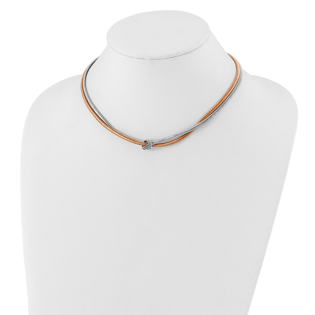 Fancy Chain Bracelet in Rose Gold-Plated Sterling Silver, 16.5 Inch - Sophia Jewelers