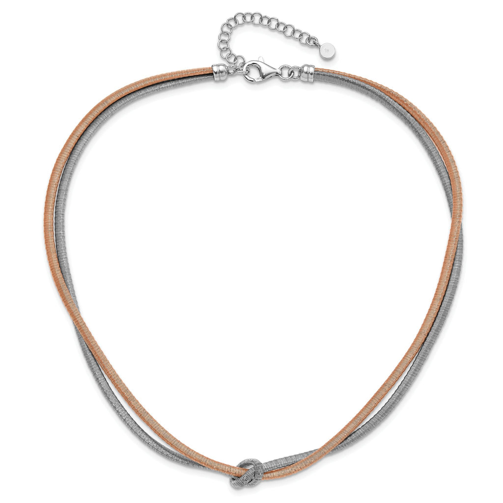 Fancy Chain Bracelet in Rose Gold-Plated Sterling Silver, 16.5 Inch - Sophia Jewelers
