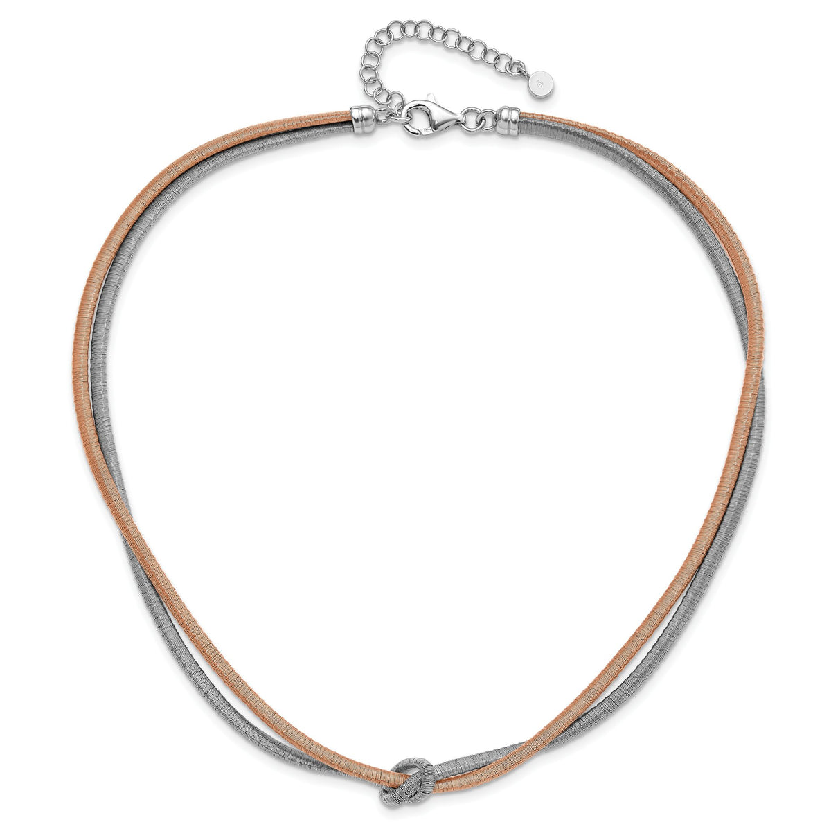 Fancy Chain Bracelet in Rose Gold-Plated Sterling Silver, 16.5 Inch - Sophia Jewelers