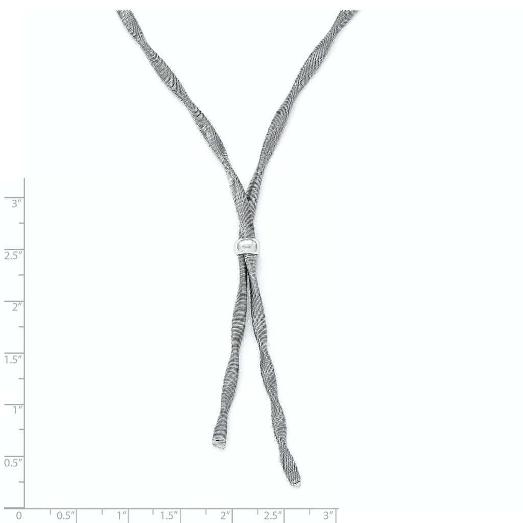 Fancy Necklace in Sterling Silver, Textured with Extender, 17 Inch - Sophia Jewelers