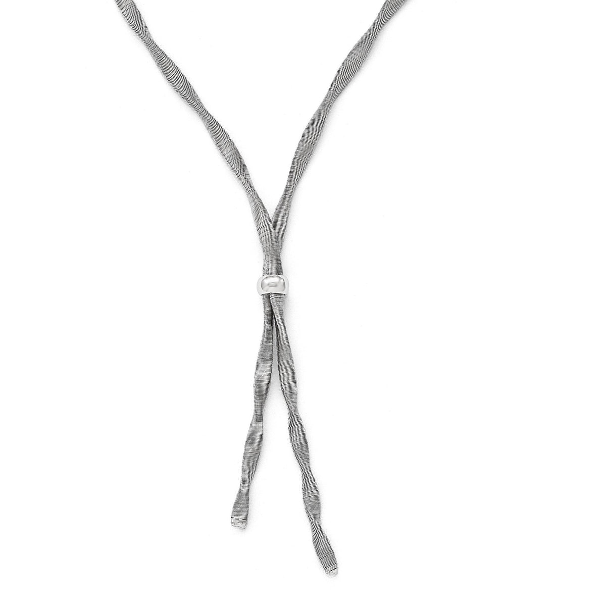 Fancy Necklace in Sterling Silver, Textured with Extender, 17 Inch - Sophia Jewelers