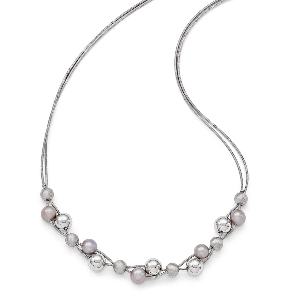 Cultured Pearl Chain in Sterling Silver, 13mm, 17 Inch - Sophia Jewelers