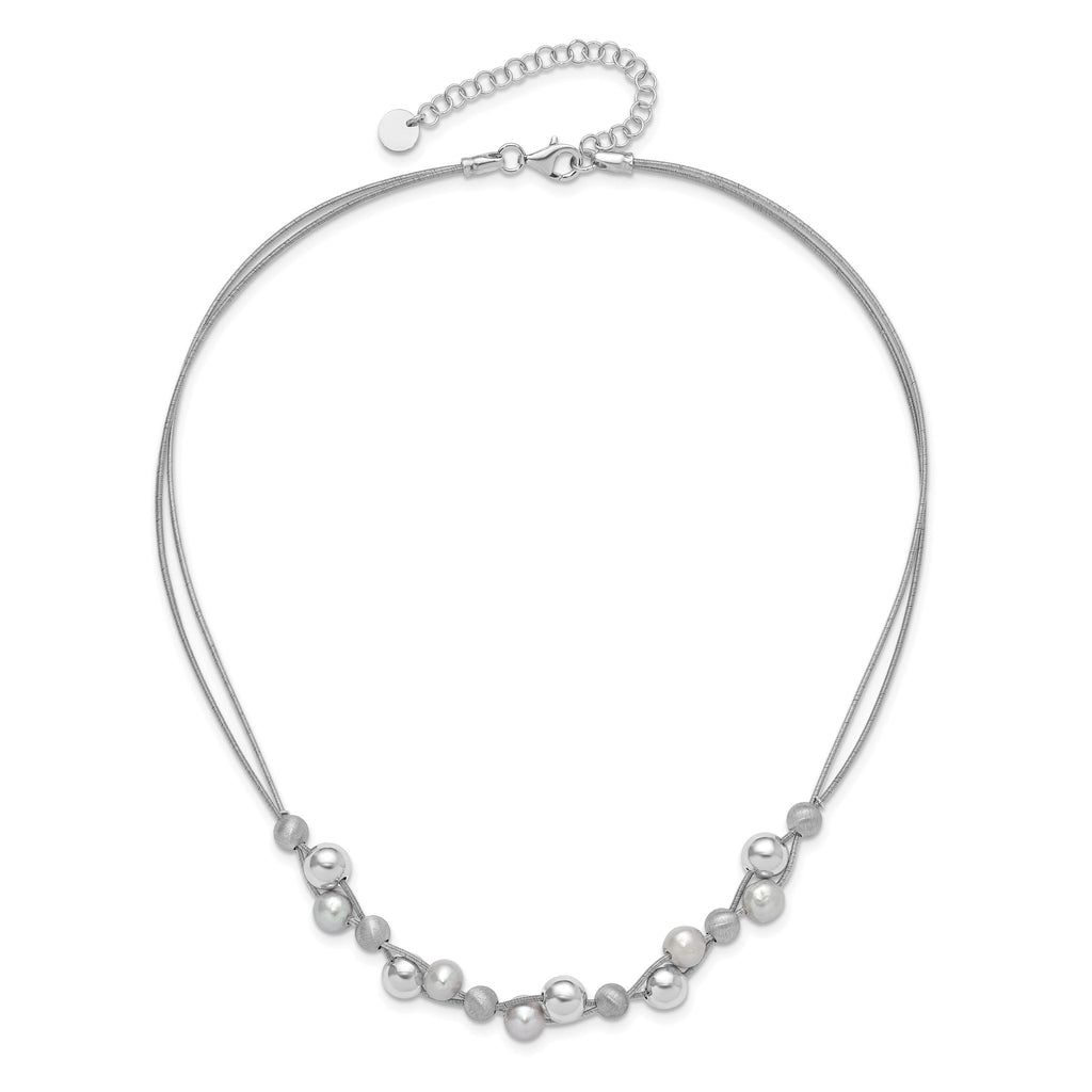 Cultured Pearl Chain in Sterling Silver, 13mm, 17 Inch - Sophia Jewelers