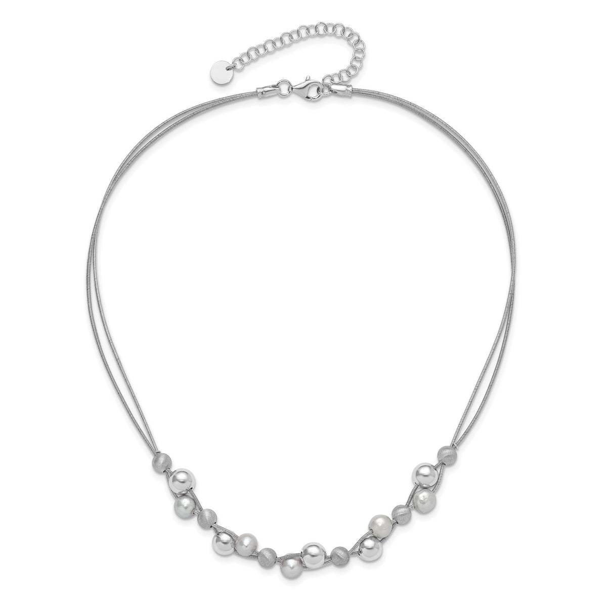 Cultured Pearl Chain in Sterling Silver, 13mm, 17 Inch - Sophia Jewelers