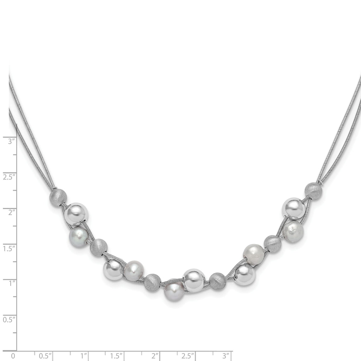 Cultured Pearl Chain in Sterling Silver, 13mm, 17 Inch - Sophia Jewelers