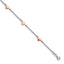 Sterling Silver Rhodium and Rose Gold-plated Heart  9 inch Plus 1 inch Extender - Total 10 inch Anklet