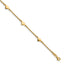 Sterling Silver Gold-plated Heart 5-Station 9 inch Plus 0.5 inch Extender - Total 9.5 inch Anklet