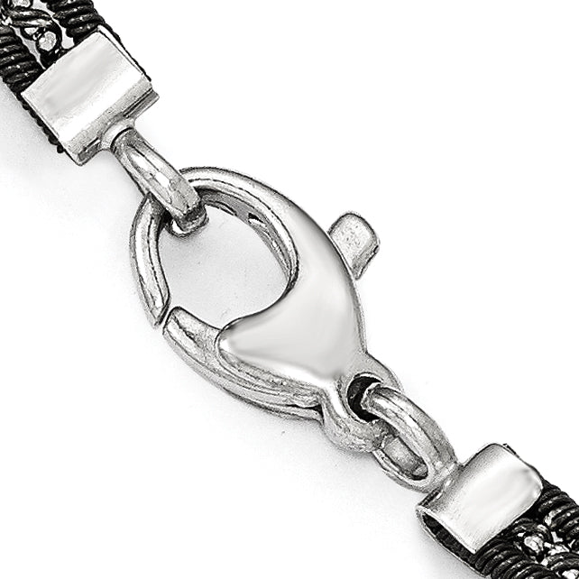 Ruthenium-Plated Mesh Chain Bracelet in Sterling Silver, 7.5 Inch - Sophia Jewelers