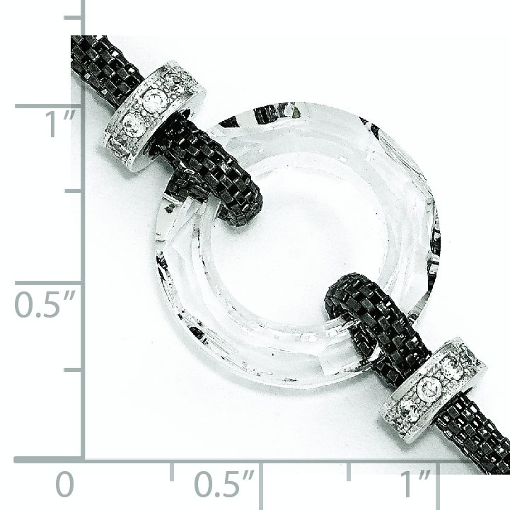 Ruthenium-Plated Crystal Bracelet in Sterling Silver, 6.5 Inch - Sophia Jewelers