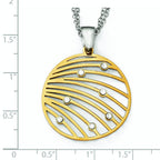 Cubic Zirconia Necklace in Gold-Plated Sterling Silver - Sophia Jewelers