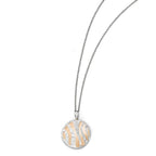 Striped Circle Necklace in Rose Gold-Plated Sterling Silver - Sophia Jewelers