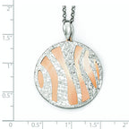 Striped Circle Necklace in Rose Gold-Plated Sterling Silver - Sophia Jewelers