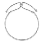 Sterling Silver RH-plated Polished Adjustable Bangle