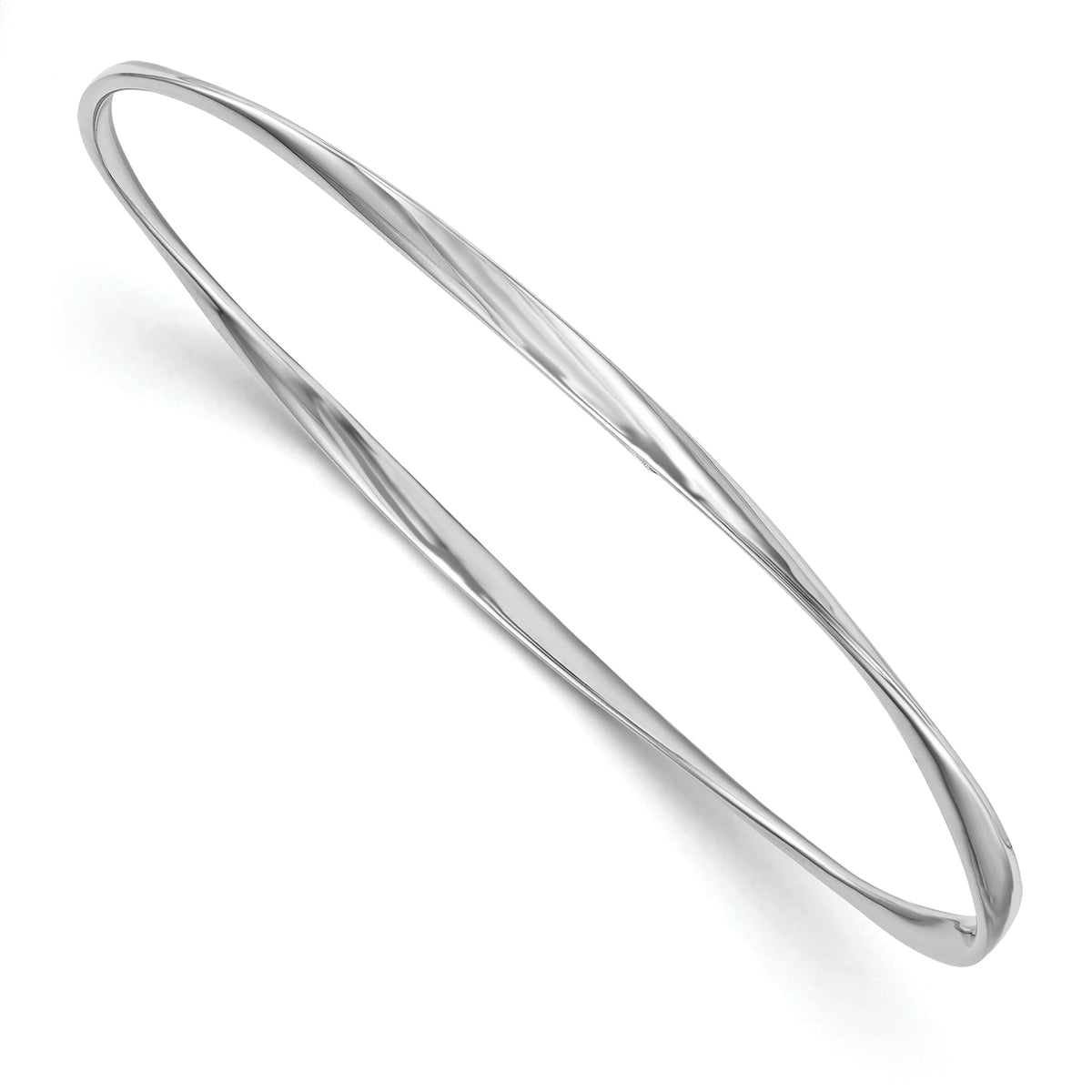 Sterling Silver RH-plated Polished Twisted Bangle