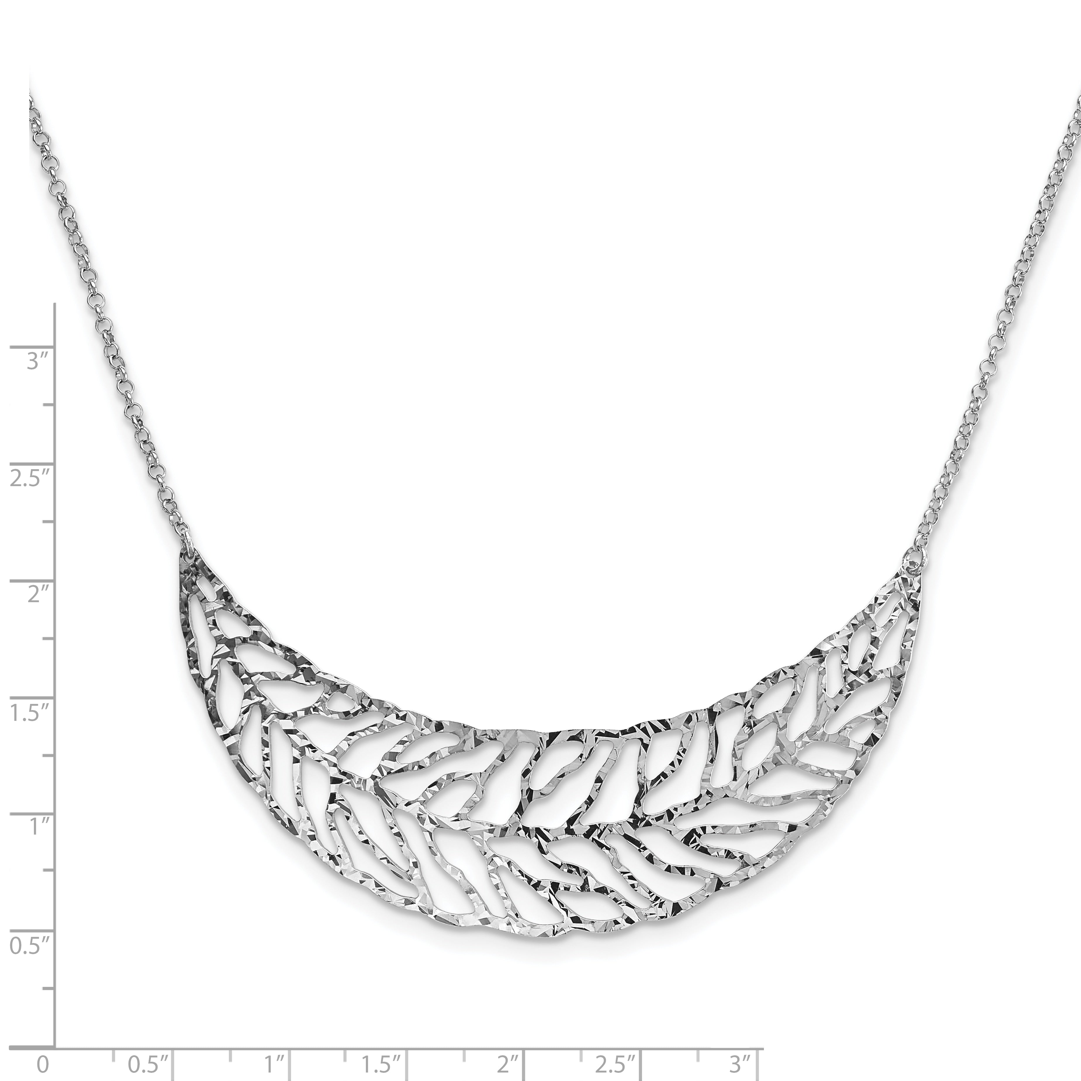 Sterling Silver Rhodium-Plated Fancy Necklace