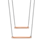 Sterling Silver RH-plt Fancy  Rose-tone Bar w/2in ext. Necklace