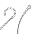 Sterling Silver RH-plt Fancy  Rose-tone Bar w/2in ext. Necklace