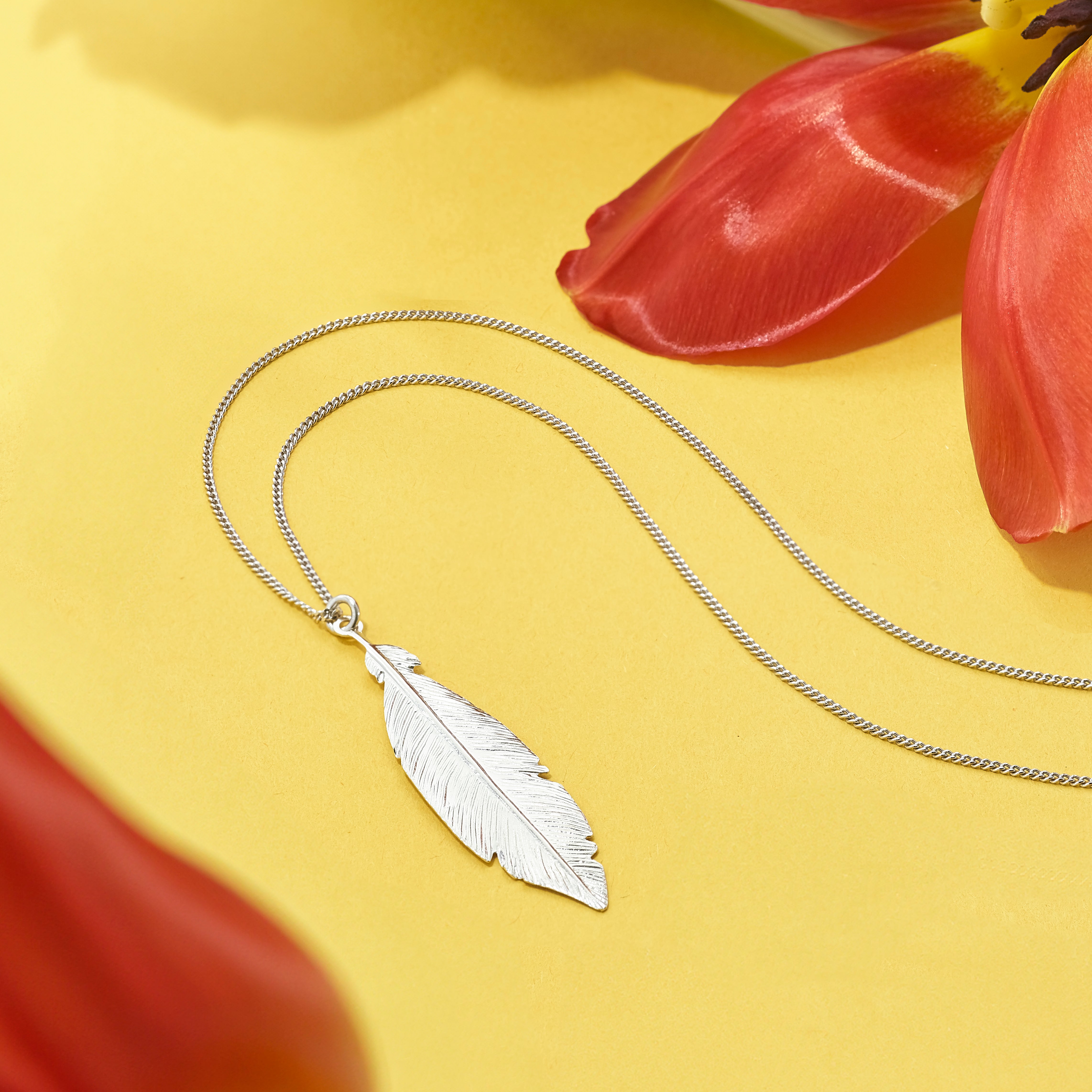 Sterling Silver Rhodium-plated Leaf w/1in ext. Necklace