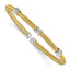 Sterling Silver Rhodium-Rhodium-Plated and Gold-plated CZ Woven Cuff