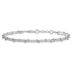 Sterling Silver RH-plated Double Strand w/.5in ext. Anklet
