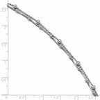 Sterling Silver RH-plated Double Strand w/.5in ext. Anklet