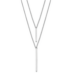 Sterling Silver RH-plated Two Strand w/2in ext. Necklace