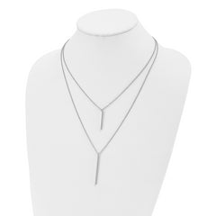 Sterling Silver RH-plated Two Strand w/2in ext. Necklace