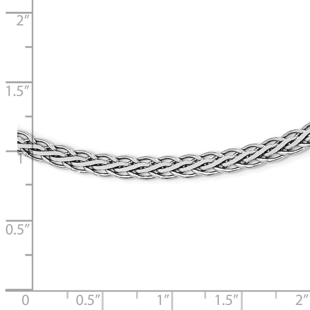 Sterling Silver RH-plated Flat D/C Spiga Necklace