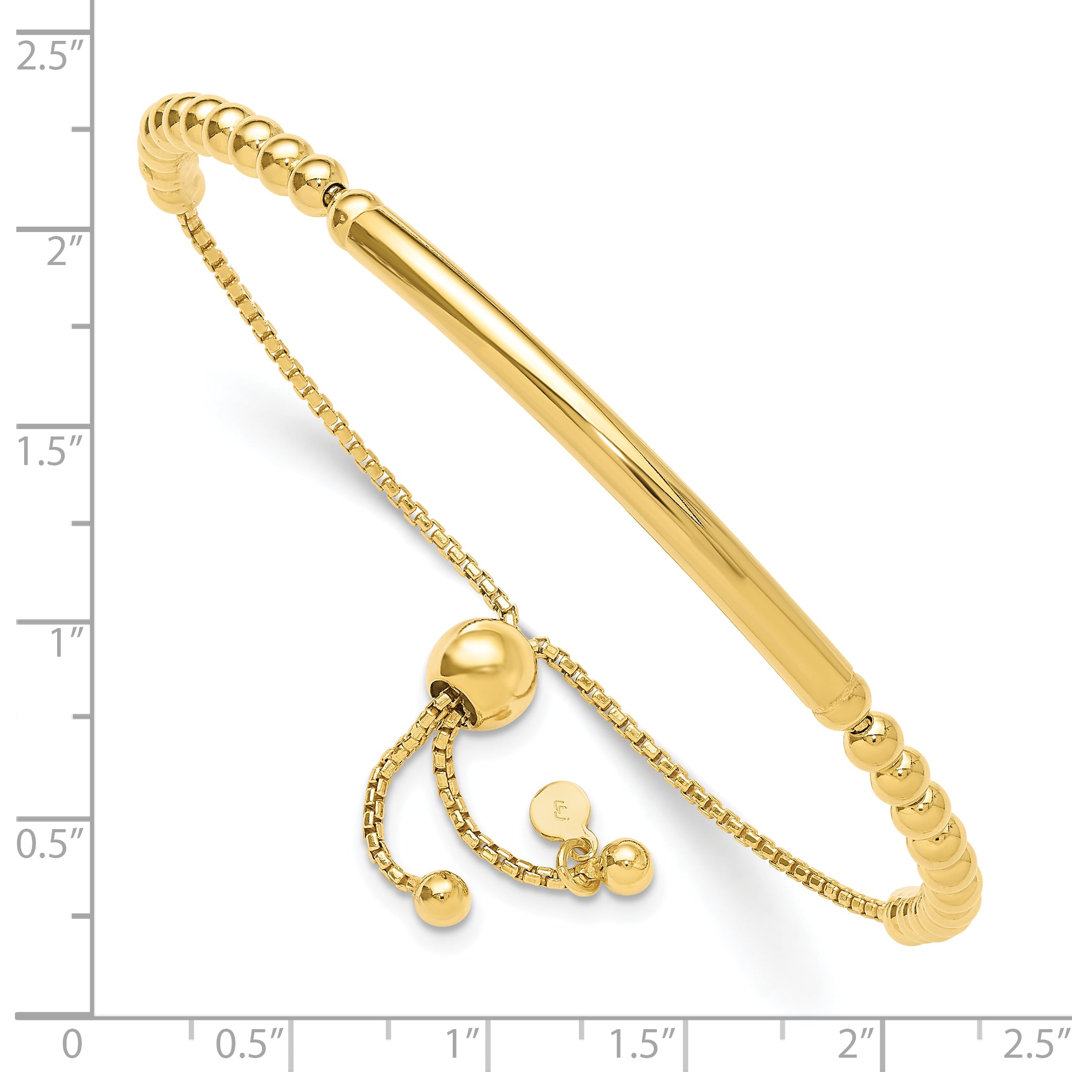 Sterling Silver Gold-plated Beaded Adjustable Bracelet Secondary image