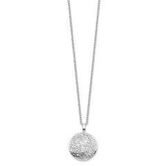 Sterling Silver Polished CZ Floral Pendant Necklace