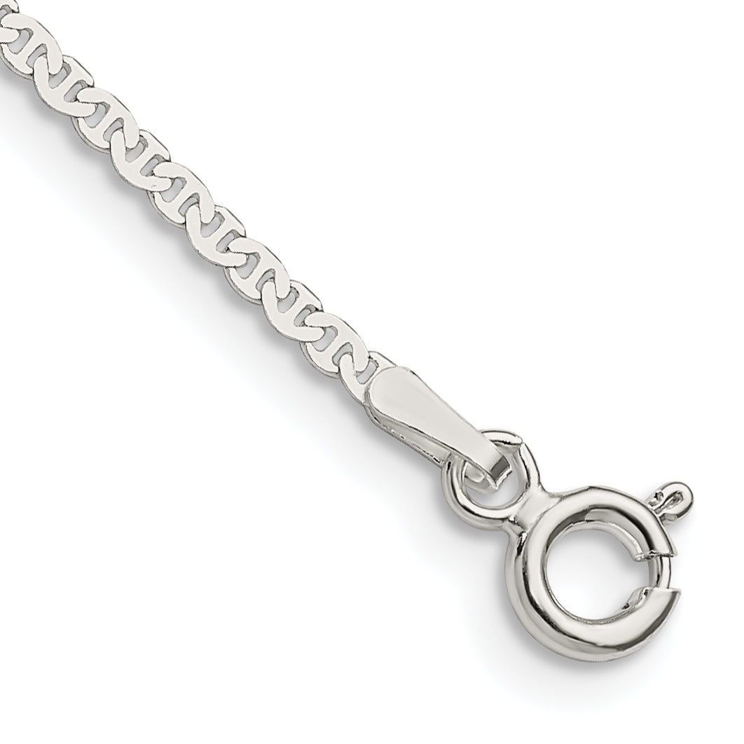 Sterling Silver 1.85mm Flat Anchor Chain Anklet Main image
