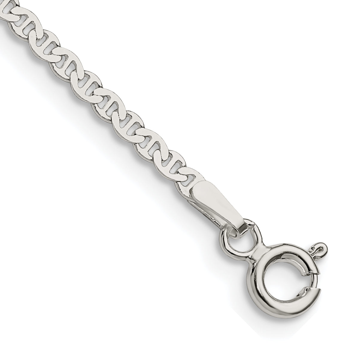 Sterling Silver 2.25mm Flat Anchor Chain Anklet Main image