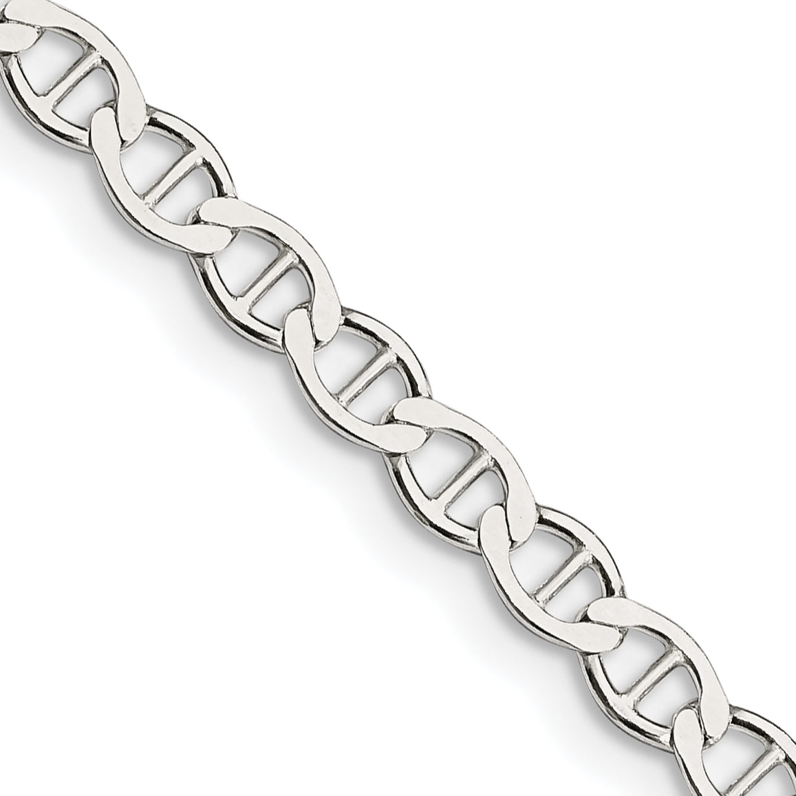 Flat Anchor Chain Bracelet in Sterling Silver, 4mm Secondary image