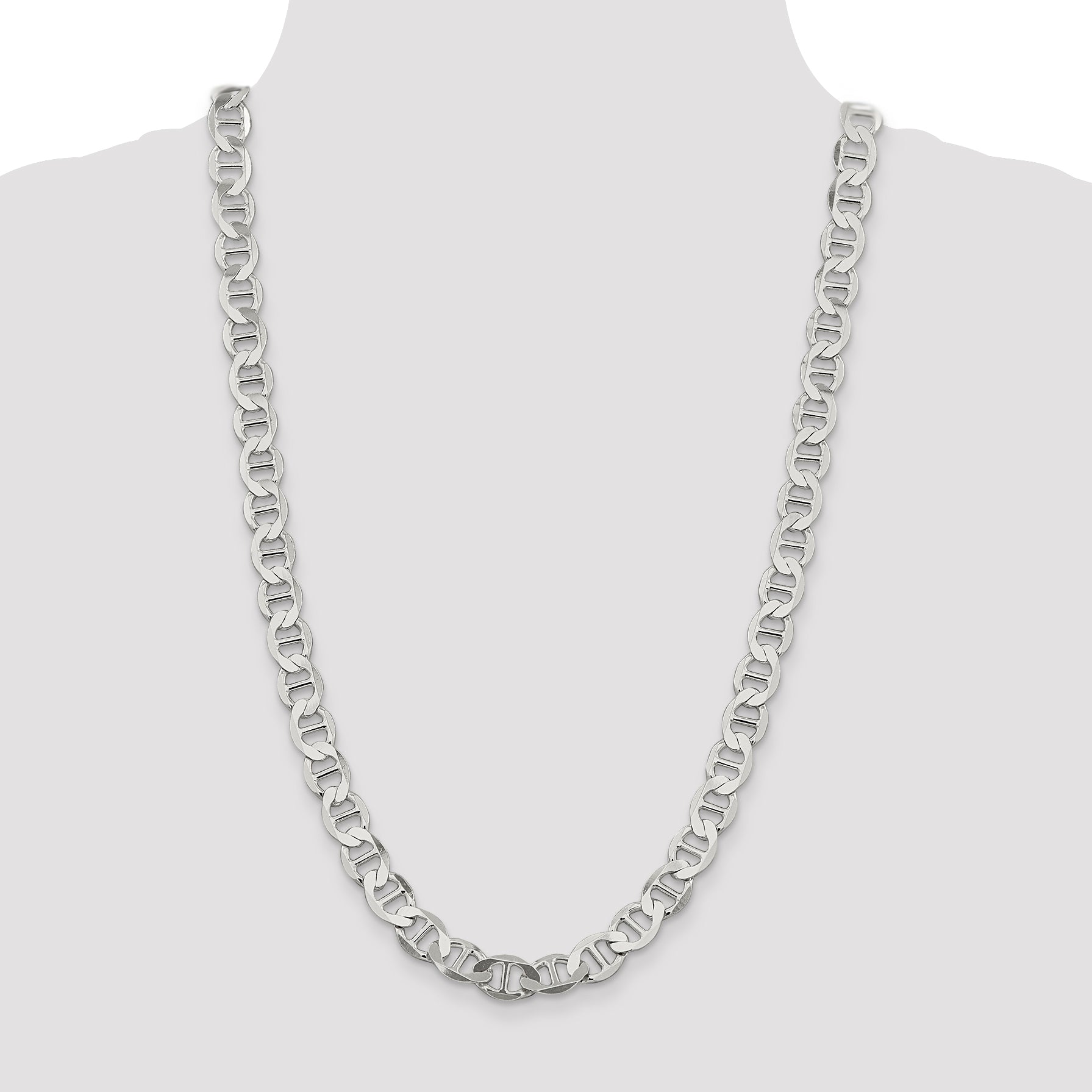 Sterling Silver 9.95mm Flat Anchor Chain
