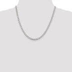 Sterling Silver 4.5mm Semi-solid Flat Curb Chain