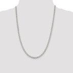 Sterling Silver 4.5mm Semi-solid Flat Curb Chain