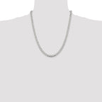 Sterling Silver 5.3mm Semi-solid Flat Curb Chain