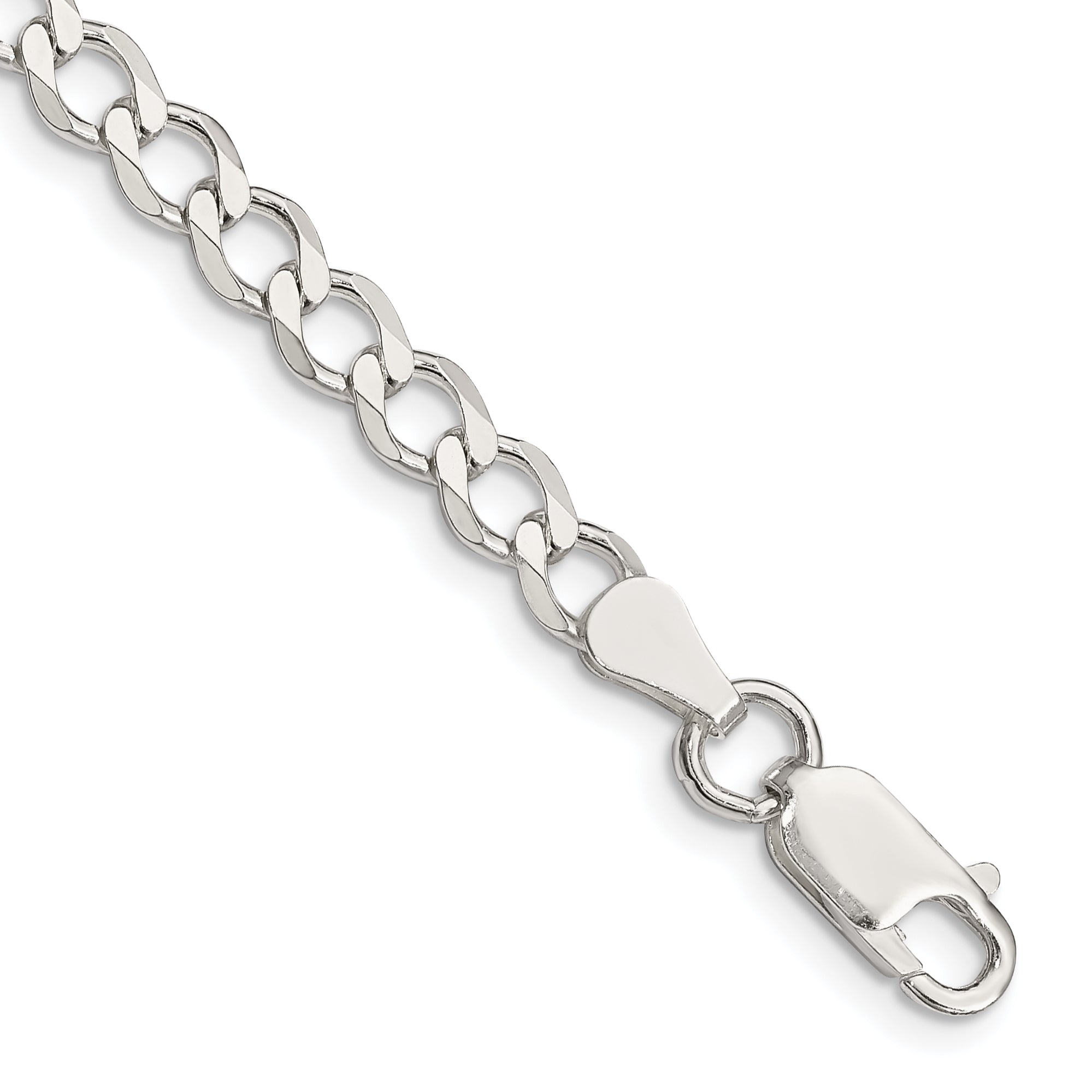 Sterling Silver 5.3mm Semi-solid Flat Curb Chain Main image