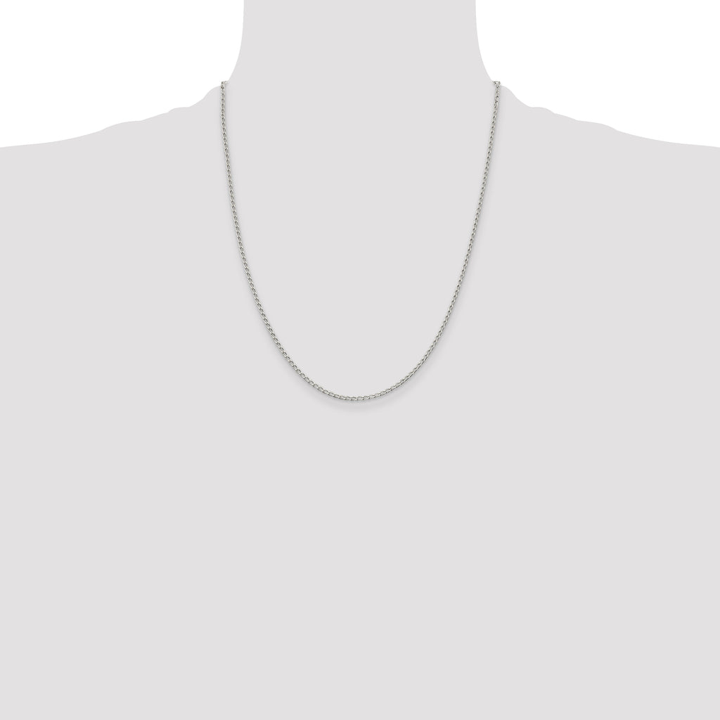 Sterling Silver 1.5mm Open Elongated Link Chain