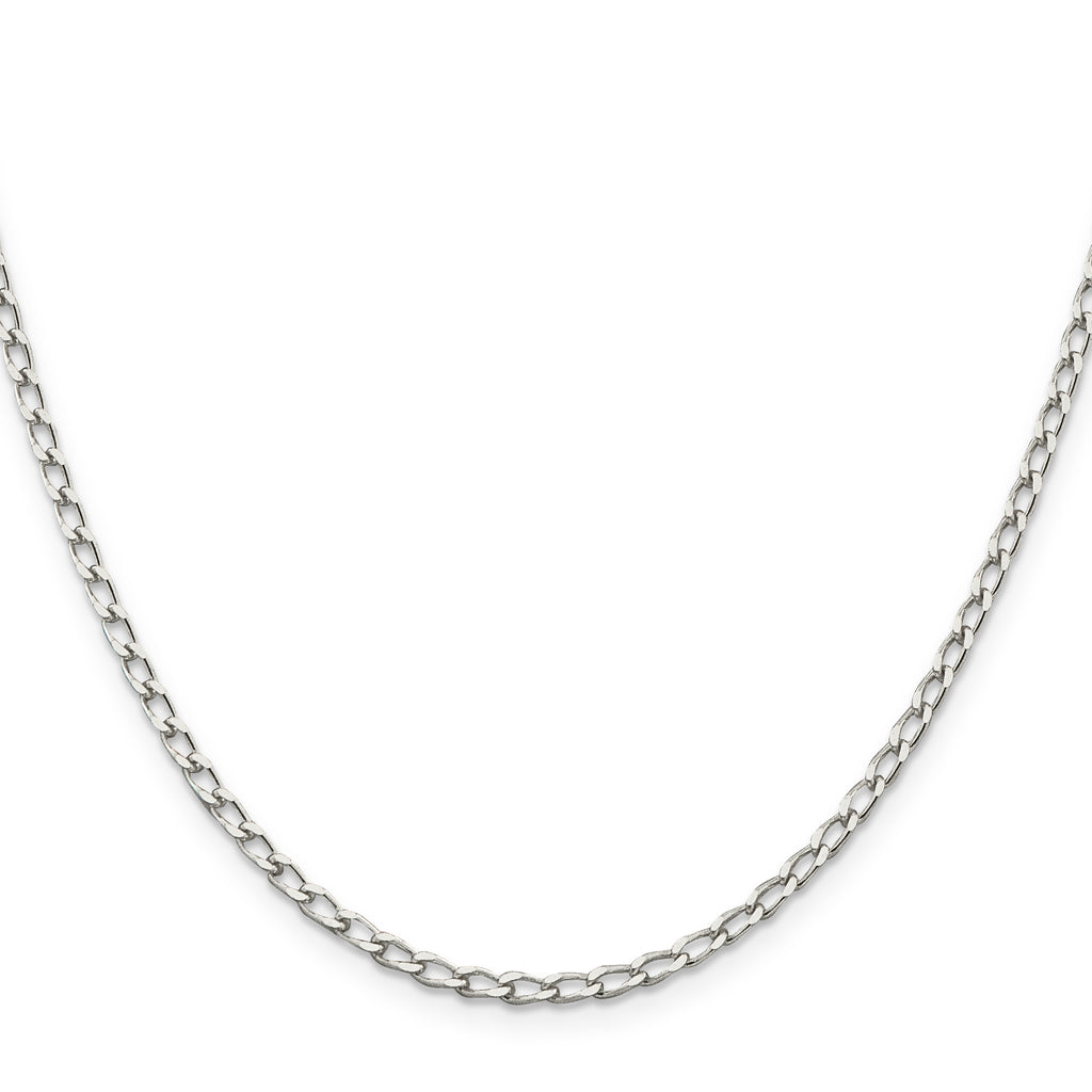 Sterling Silver 2.8mm Open Elongated Link Chain Anklet