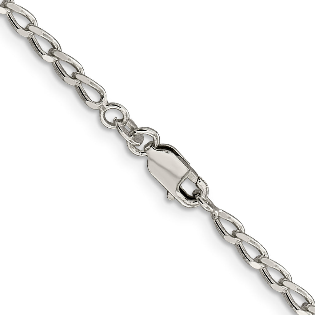 Sterling Silver Open Link Chain Necklace 2.8mm