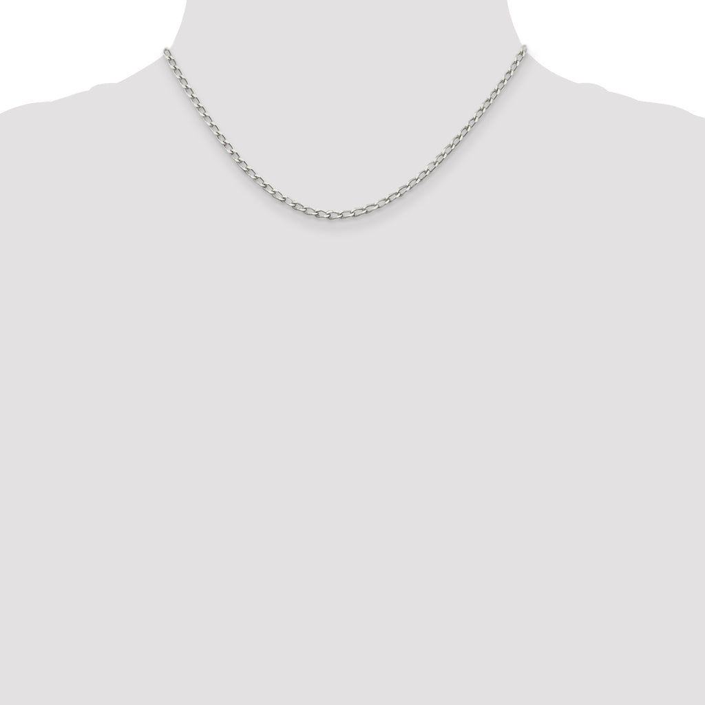Sterling Silver Open Link Chain Necklace 2.8mm