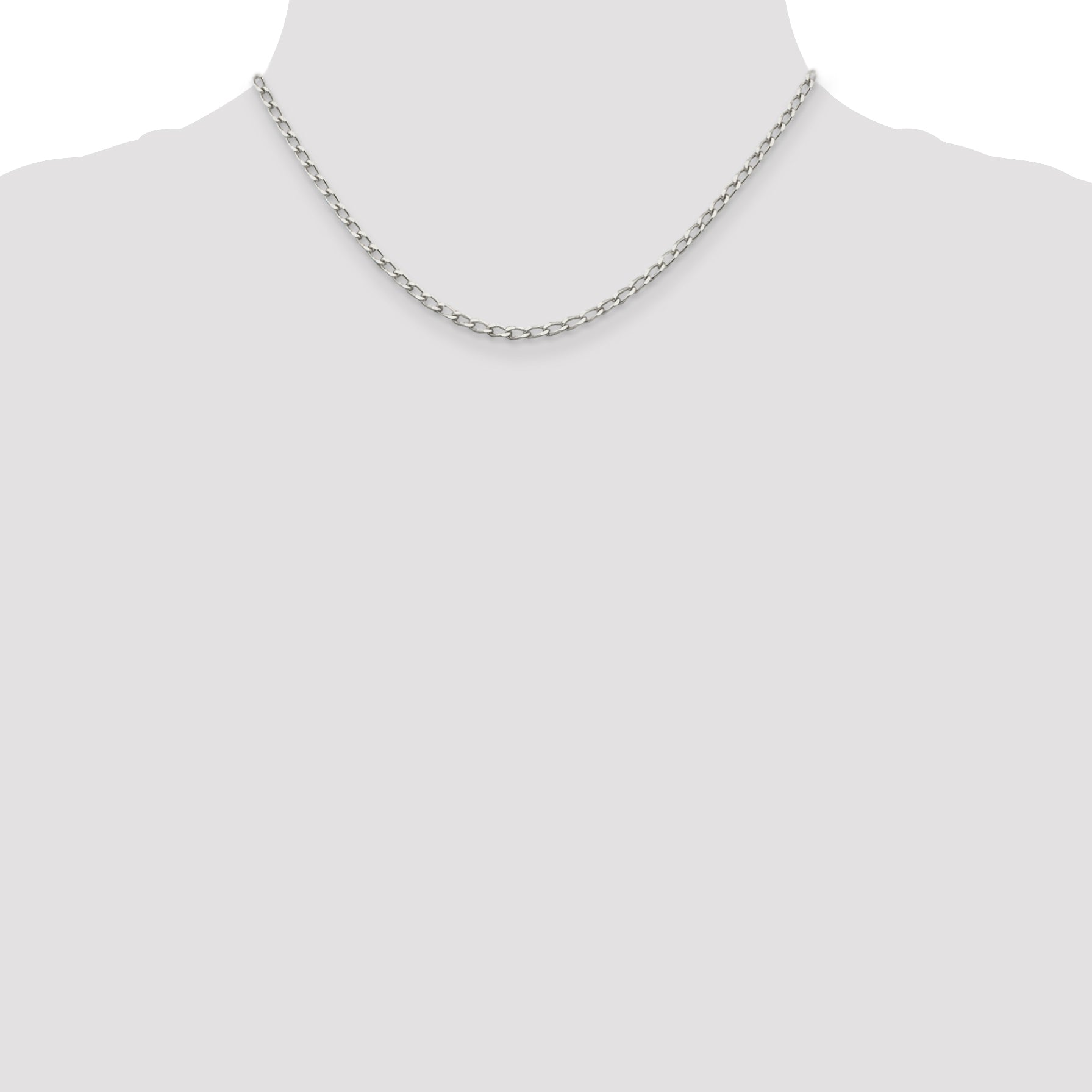 Sterling Silver Open Link Chain Necklace 2.8mm