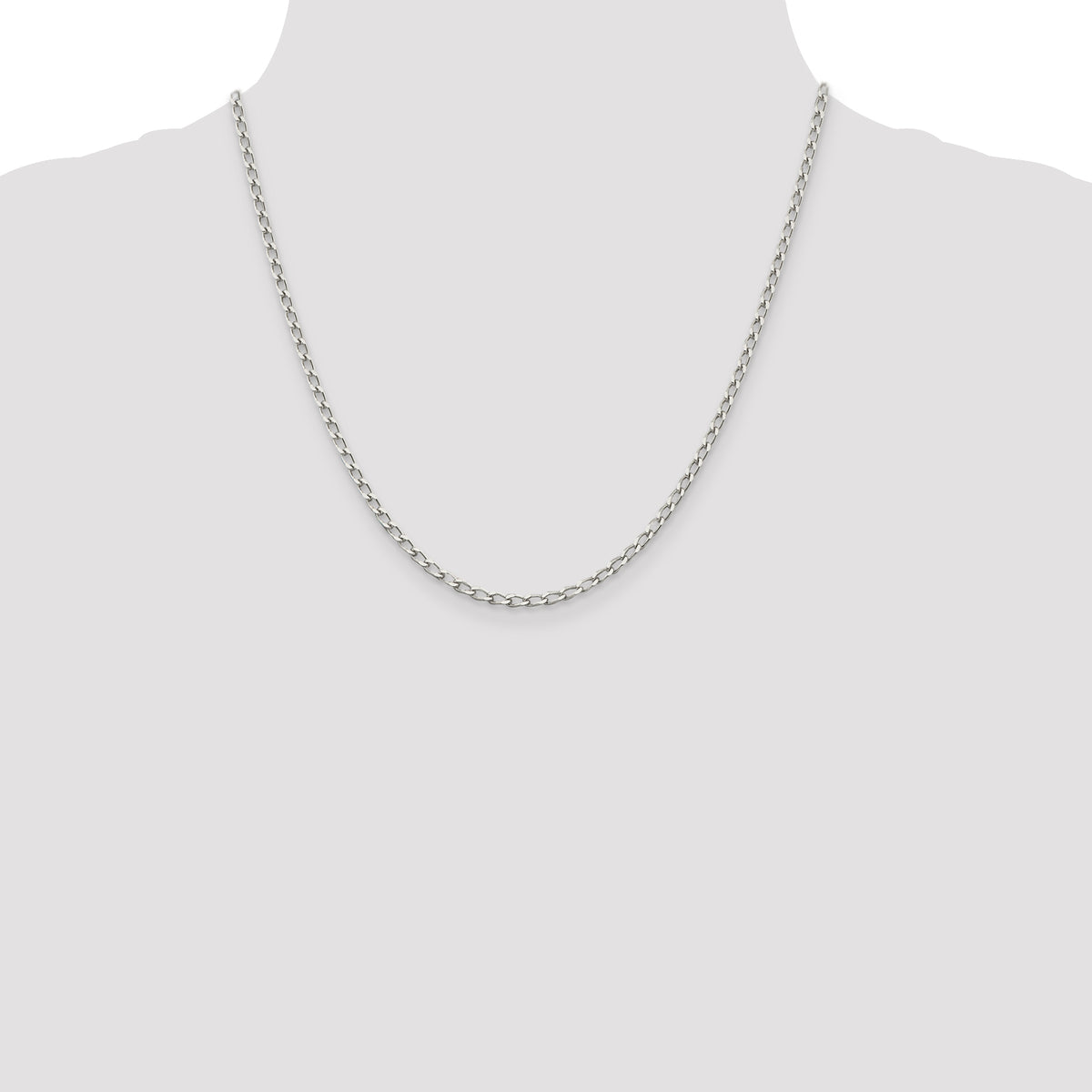 Open Elongated Link Chain in Sterling Silver - Sophia Jewelers