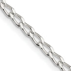 Sterling Silver 2.8mm Open Elongated Link Chain Anklet