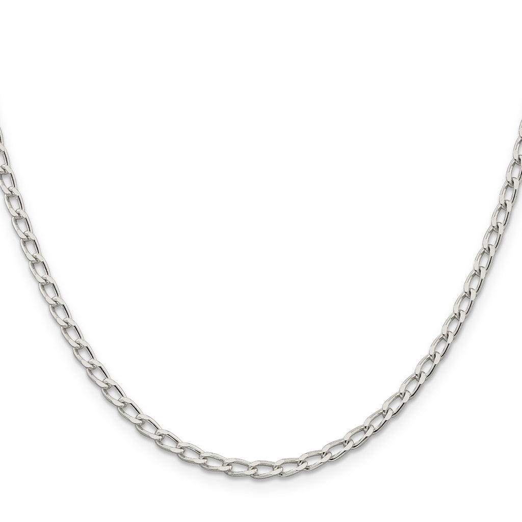 Sterling Silver 3.2mm Open Elongated Link Chain Anklet