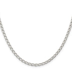 Sterling Silver 3.2mm Open Elongated Link Chain Anklet